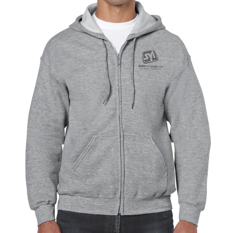 Custom Printed Gildan Full Zip Hooded Sweatshirts