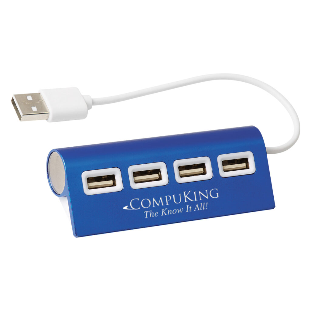 Aluminum Wave USB Hub – 4 Port - 2833_BLU_Laser