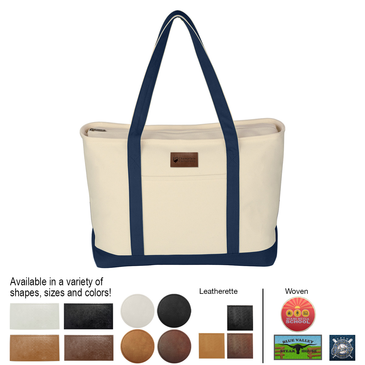 Large Heavy Cotton Canvas Boat Tote