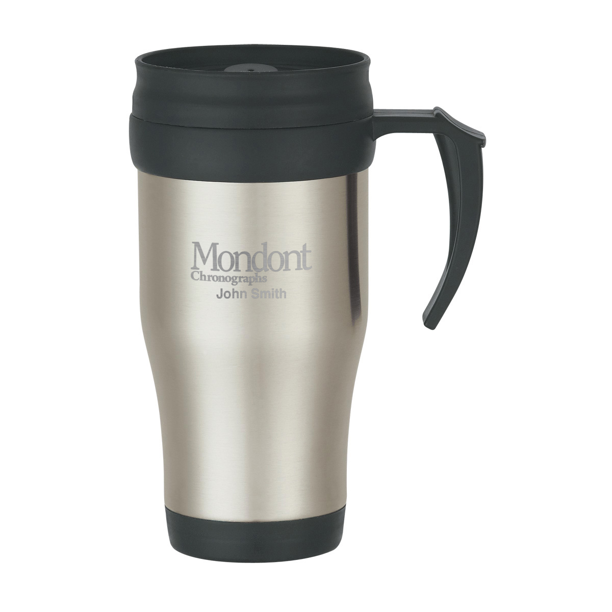 16 oz Stainless Steel Travel Mug With Slide Action Lid And Plastic ...