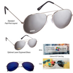 Color Mirrored Aviator Sunglasses - 6245_group