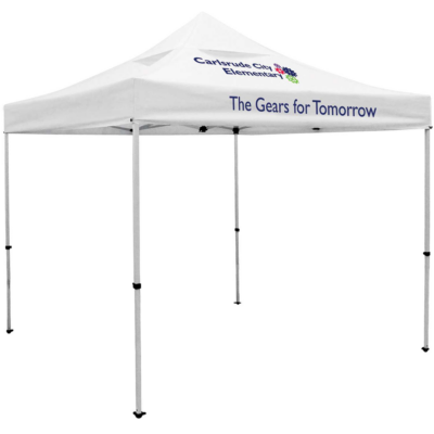 Deluxe 10 Tent Kit with Vented Canopy Two Location Full-Color ImprintsWhite