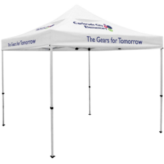 Deluxe 10′ Tent Kit with Vented Canopy (Four Location, Full Color Imprints) - Premium 10 Tent Kit with Vented Canopy Four Location Full Color Imprintswhite