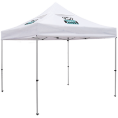 Premium 10′ Tent Kit with Vented Canopy (Two Location, Full Color Imprints) - Premium 108242 Tent Kit with Vented Canopy Two Location Full Color ImprintsWhite