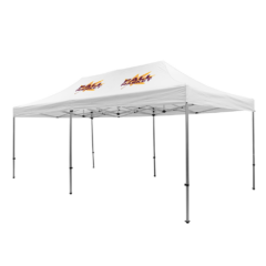 Premium Event Tent Kit – 10′ x 20′ (two location, full color imprints) - PremiumEventTentKit 1021520two location full color imprintWhite