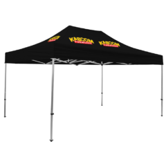 Premium Event Tent Kit – 10′ x 15′ (3 location, full color imprints) - PremiumEventTentKit10x153locationfullcolorimprintsBlack