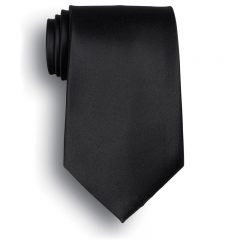 Solid Color Polyester Tie - Black