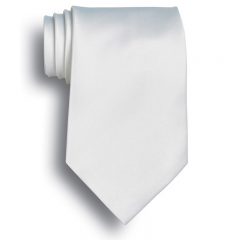 Solid Color Polyester Tie - White