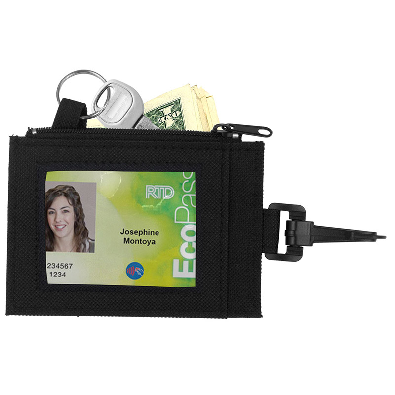 ID Holder and Wallet with Carabiner