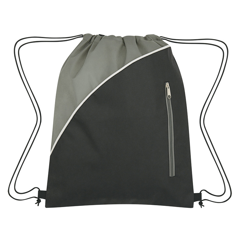 Drawstring Backpack with Zipper Pocket