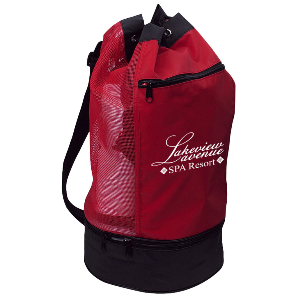 Beach Bag With Cooler Compartment - red