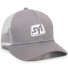 Mesh Back 6 Panel Cap - mbw-600_grey_white