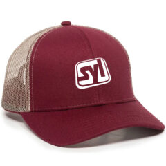 Mesh Back 6 Panel Cap - mbw-600_maroon_khaki_02webp