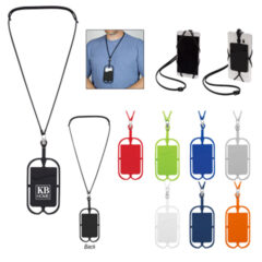 Silicone Lanyard with Phone Holder and Wallet - 228_group