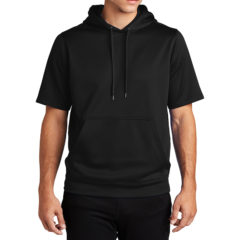 Sport-Tek® Sport-Wick® Fleece Short Sleeve Hooded Pullover - 10087-Black-1-ST251BlackModelFront-1200W