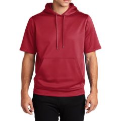 Sport-Tek® Sport-Wick® Fleece Short Sleeve Hooded Pullover - 10087-DeepRed-1-ST251-deepred-model-front-02