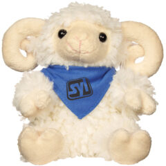 Rowdy Ram Plush Toy – 6″ - 1257_WHT_BANDANA