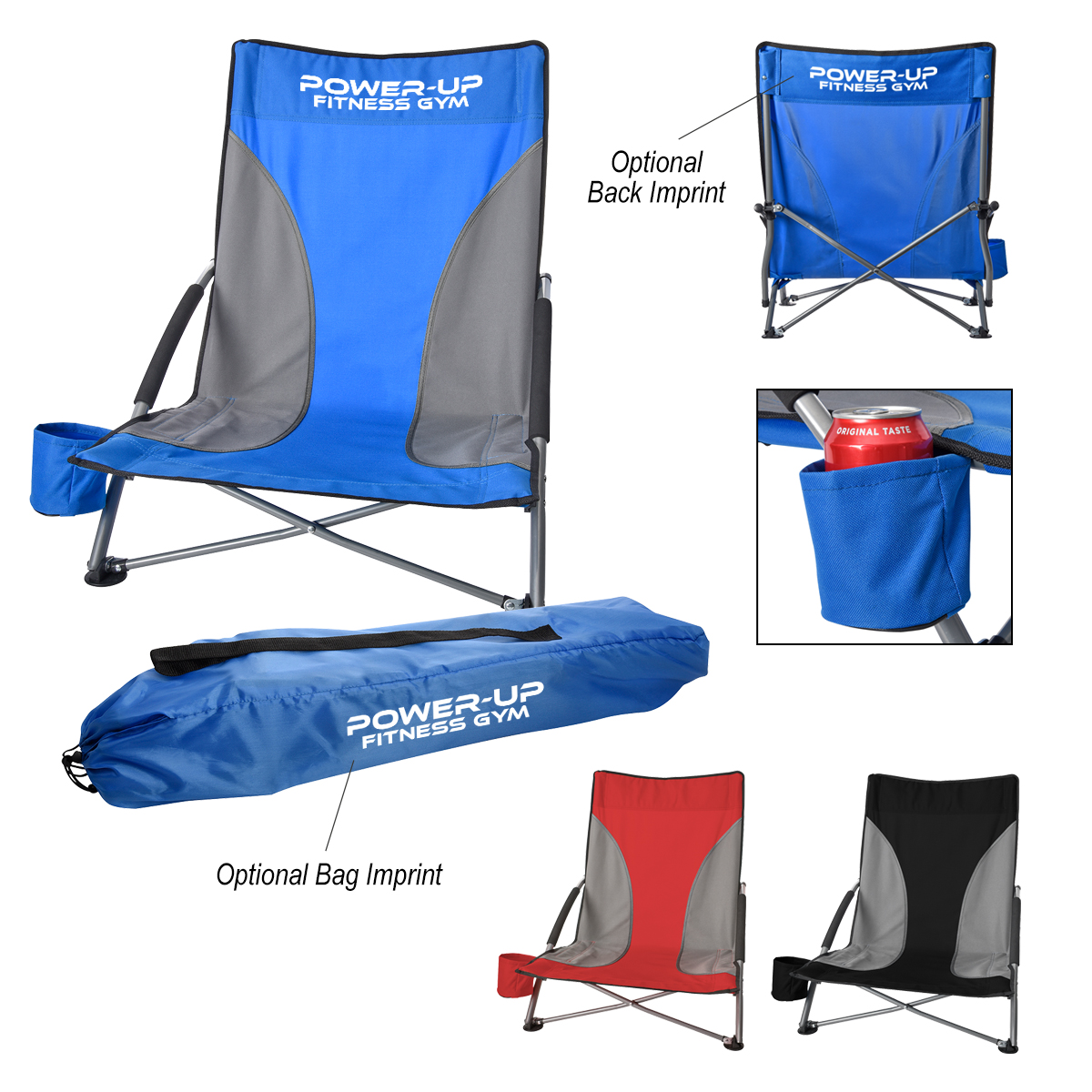 Low Profile Chair with Carrying Bag - Show Your Logo