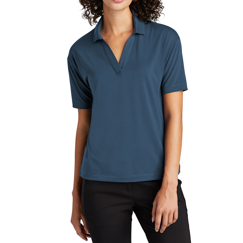 MERCER + METTLE™ Women’s Stretch Jersey Polo - Show Your Logo