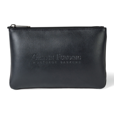 Travis 038 Wells Leather Zippered Pouch 8211 Black