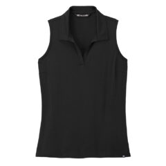 TravisMathew Ladies Coto Performance Sleeveless Polo - 28073-Black-5-TM1WX001BlackFlatFront-1200W