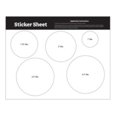 Sticker Sheet with Stock Shapes – 5.5″ x 7″ - 9210_WHT_Circles_Blank