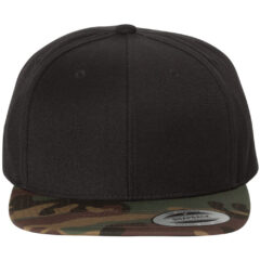 YP Classics Premium Flat Bill Snapback Cap - YP_Classics_6089M_Black-_Camo_Front_High