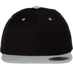 YP Classics Premium Flat Bill Snapback Cap - YP_Classics_6089M_Black-_Silver_Front_High