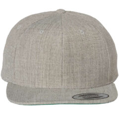 YP Classics Premium Flat Bill Snapback Cap - YP_Classics_6089M_Heather_Grey_Front_High