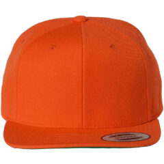 YP Classics Premium Flat Bill Snapback Cap - YP_Classics_6089M_Orange_Front_High