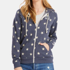 Alternative Women’s Adrian Eco-Fleece Full-Zip Hoodie - Alternative_9573_Stars_Front_High_Model