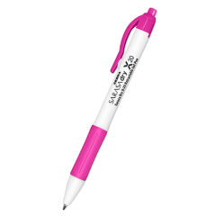 Zebra Sarasa Dry Retractable Gel Pen With White Body & Rubber Grip - ZEB-SAR-X20-WH-500px-fuchsia