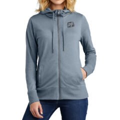 District® Women’s Featherweight French Terry™ Full-Zip Hoodie - 27984-FlntBluHtr-0-DT673FlntBluHtrModelFront-1200W