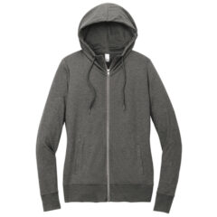 District® Women’s Featherweight French Terry™ Full-Zip Hoodie - 27984-WashedCoal-5-DT673WashedCoalFlatFront-337W