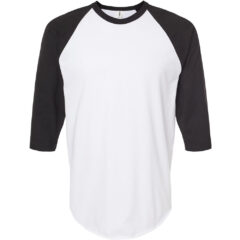 Tultex Fine Jersey Raglan T-Shirt - Tultex_245_White-_Black_Front_High