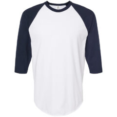 Tultex Fine Jersey Raglan T-Shirt - Tultex_245_White-_Navy_Front_High