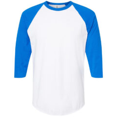 Tultex Fine Jersey Raglan T-Shirt - Tultex_245_White-_Royal_Front_High