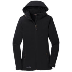 Eddie Bauer® Women’s Hooded Soft Shell Parka - 6886-Black-5-EB537BlackFlatFront1-337W