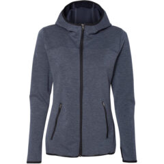 Weatherproof Women’s HeatLast™ Fleece Tech Full-Zip Hooded Sweatshirt - Weatherproof_W18700_Heather_Navy_Front_High