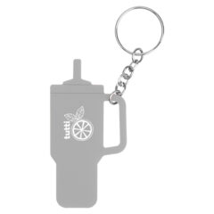 Intrepid Tumbler-Shaped Silicone Key Ring - 20106_GRA_Padprint