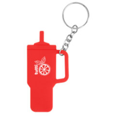 Intrepid Tumbler-Shaped Silicone Key Ring - 20106_RED_Padprint