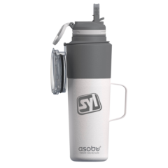 Asobu® Twin Pack – Water Bottle with Detachable Travel Mug - Asobu Twin Pack with Detachable Travel Mug 8211 White