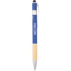 Bamboo and Recycled Aluminum Soft Touch Ballpoint Stylus - SM-5207BL_D_FR