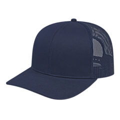 Cap America Poly/Cotton Trucker Mesh Back Cap - SM-8403NY-blank-navy-FR