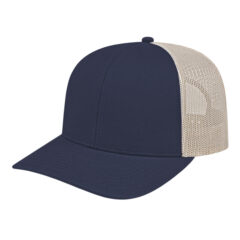 Cap America Poly/Cotton Trucker Mesh Back Cap - SM-8403NYS-blank-navy-stone-FR