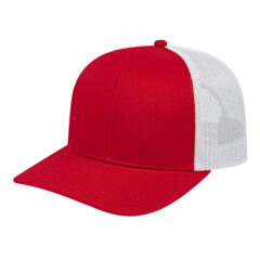 Cap America Poly/Cotton Trucker Mesh Back Cap - SM-8403RDWH-blank-red-white-FR