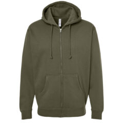 Independent Trading Co. Heavyweight Full-Zip Hooded Sweatshirt - Independent_Trading_Co_IND4000Z_Army_Front_High