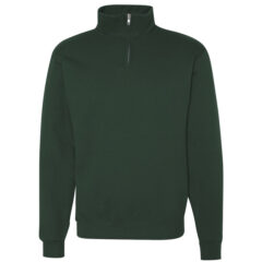 JERZEES Nublend® Cadet Collar Quarter-Zip Sweatshirt - JERZEES_995MR_Forest_Green_Front_High