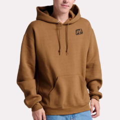 JERZEES® Rugged Hooded Sweatshirt - JERZEES_H12MR_Golden_Pecan_Front_High_Model