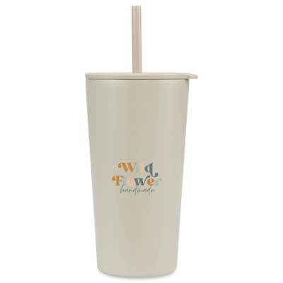 Aviana Rowan Recycled Straw Tumbler 8211 17 Oz 8211 Taupe